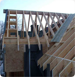 Right image of house under construction